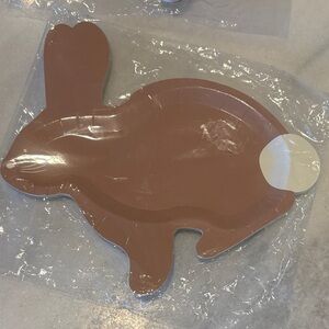 24 chocolate bunny Shaped Paper Plates My Mind's Eye 10x9 item PLTS359A